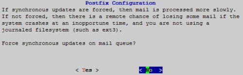 Postfix Configuration - Synchronous updates