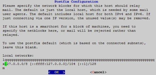 Postfix Configuration - Local network